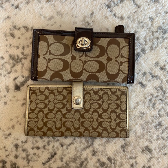 Handbags - 2 tan/brown Coach wallets!